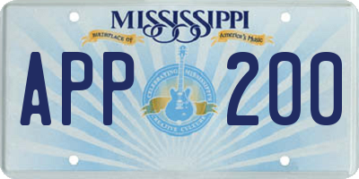 MS license plate APP200