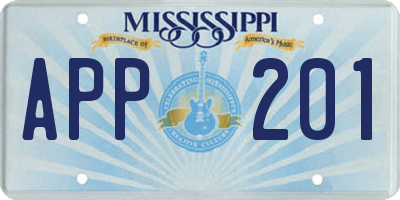 MS license plate APP201