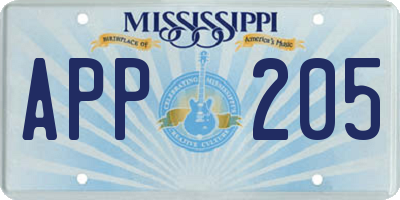 MS license plate APP205