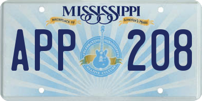 MS license plate APP208