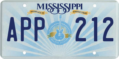 MS license plate APP212