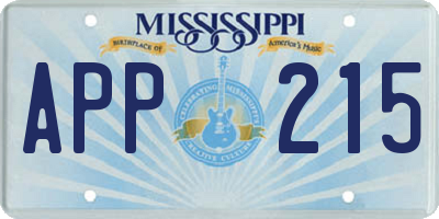 MS license plate APP215