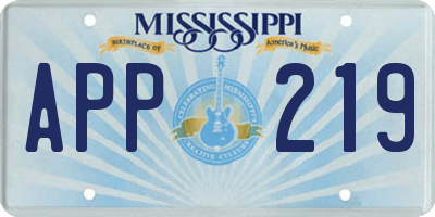 MS license plate APP219