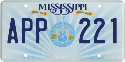 MS license plate APP221