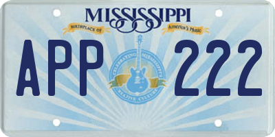MS license plate APP222