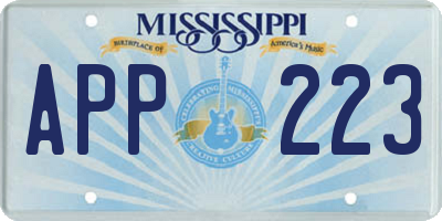 MS license plate APP223
