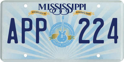 MS license plate APP224