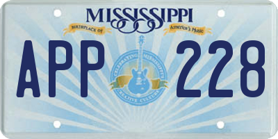 MS license plate APP228
