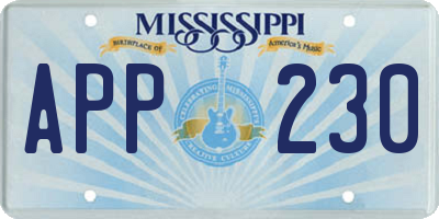 MS license plate APP230