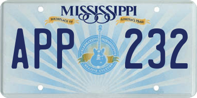 MS license plate APP232
