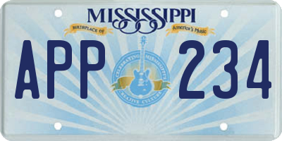 MS license plate APP234