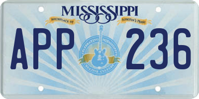 MS license plate APP236
