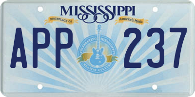 MS license plate APP237