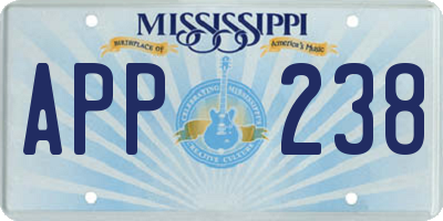 MS license plate APP238