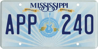 MS license plate APP240