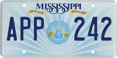 MS license plate APP242