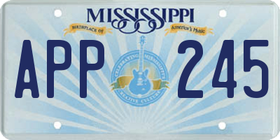 MS license plate APP245