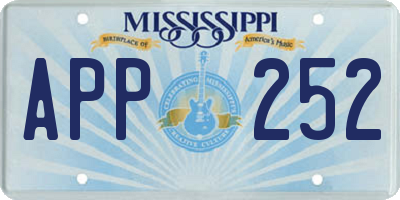 MS license plate APP252