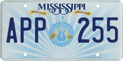 MS license plate APP255