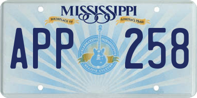 MS license plate APP258