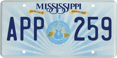 MS license plate APP259