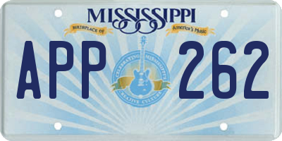 MS license plate APP262