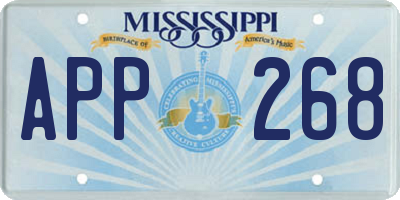 MS license plate APP268