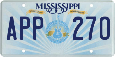 MS license plate APP270