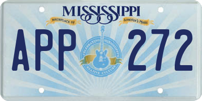 MS license plate APP272