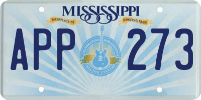 MS license plate APP273