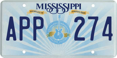 MS license plate APP274