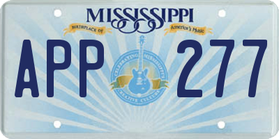 MS license plate APP277