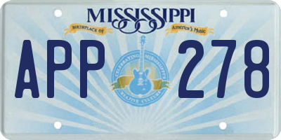 MS license plate APP278