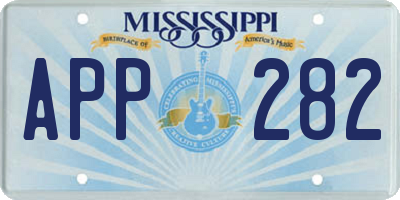 MS license plate APP282