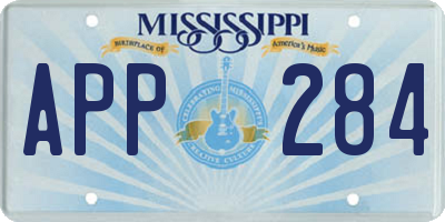 MS license plate APP284