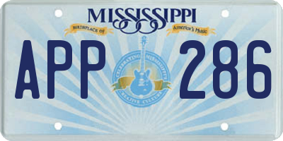 MS license plate APP286