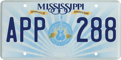 MS license plate APP288