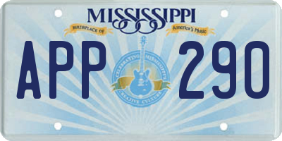 MS license plate APP290