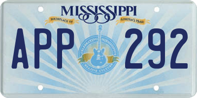MS license plate APP292