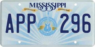 MS license plate APP296
