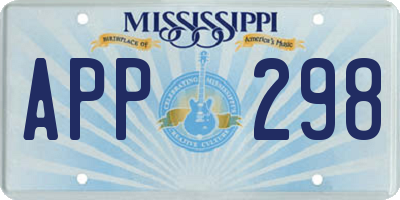 MS license plate APP298