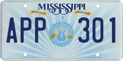 MS license plate APP301