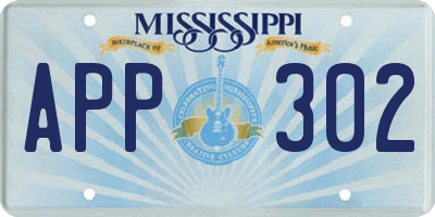MS license plate APP302