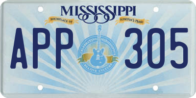 MS license plate APP305