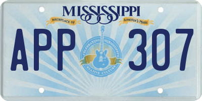 MS license plate APP307