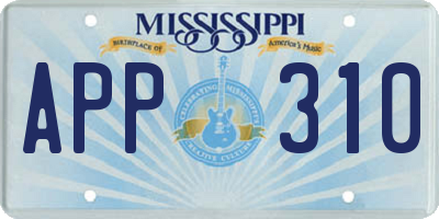 MS license plate APP310