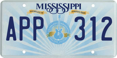 MS license plate APP312