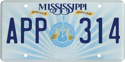 MS license plate APP314