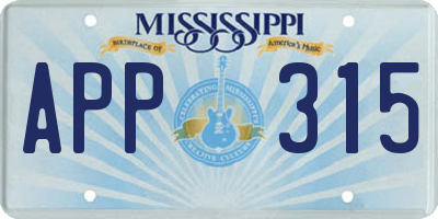 MS license plate APP315