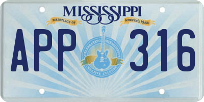 MS license plate APP316